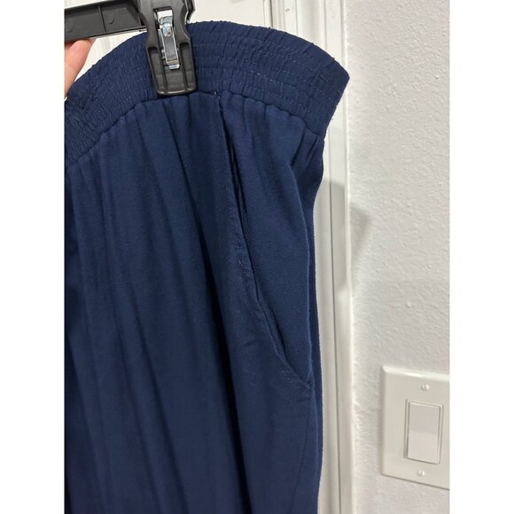 Navy Blue Soft Surroundings Womens Elastic Waist Pants Ankle Zippers Sz 2X - Picture 5 of 9